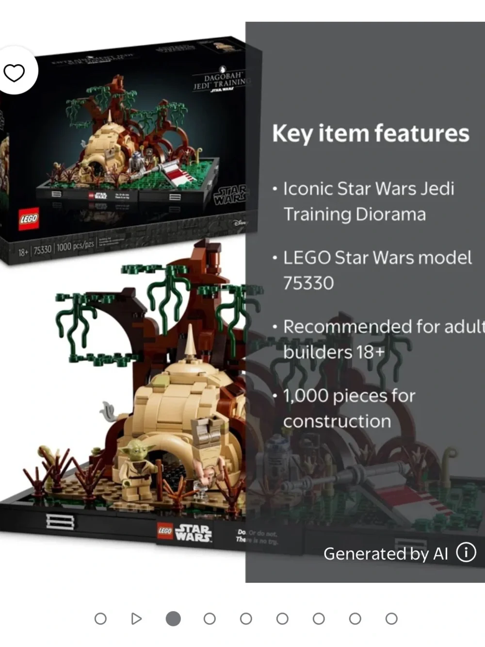 LEGO Star Wars Diorama Yoda & Luke Jedi Training Diorama Set #75330